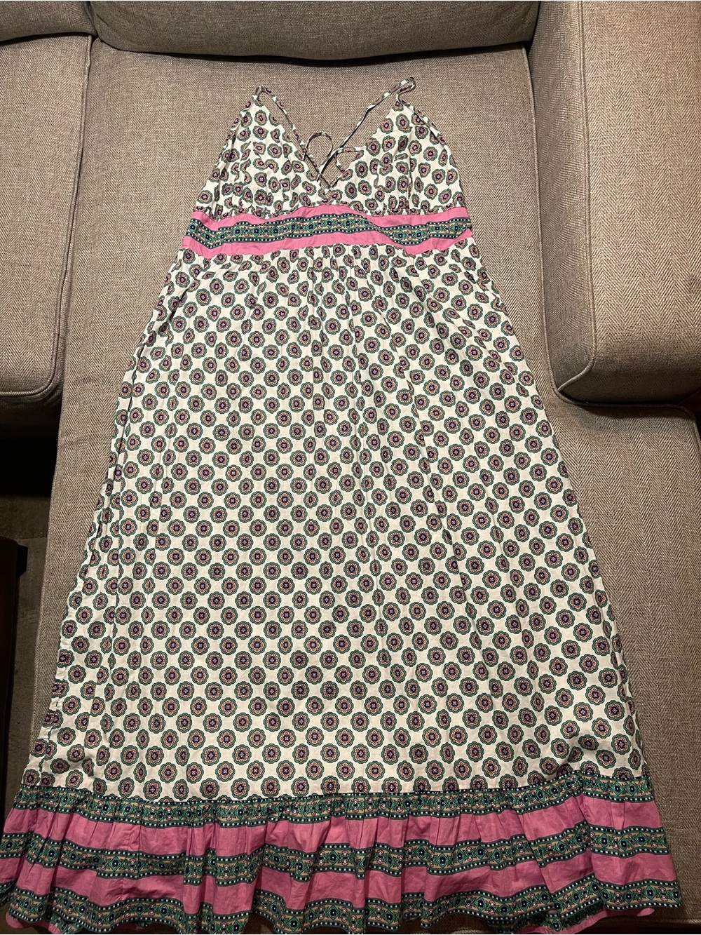 J.Crew NWT Cotton Smocked Midi Sundress Floral/ Medallion Print XXL